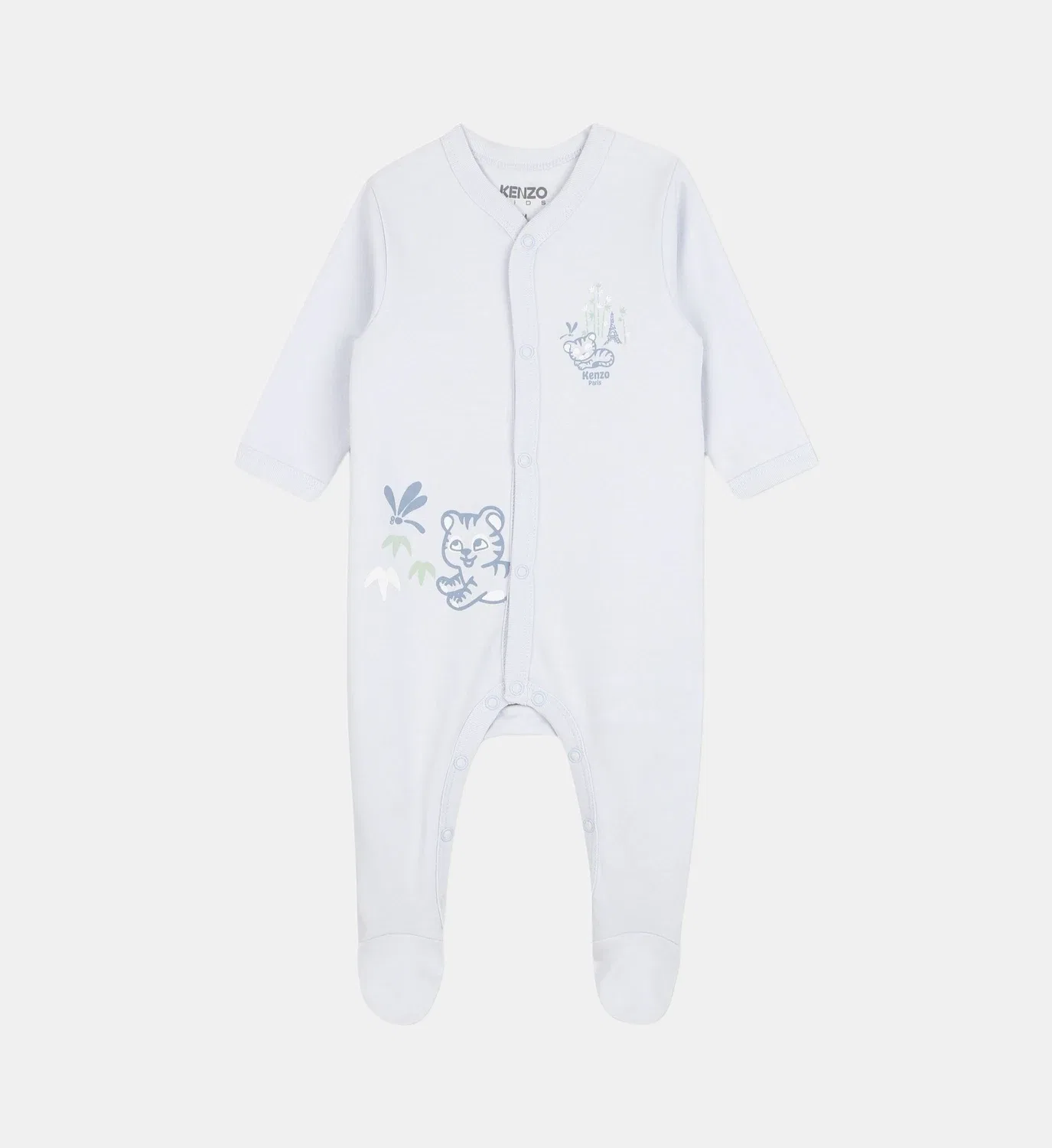 Комплект из пижамы, шапочки и нагрудника Kenzo Kids, белый — фото 3