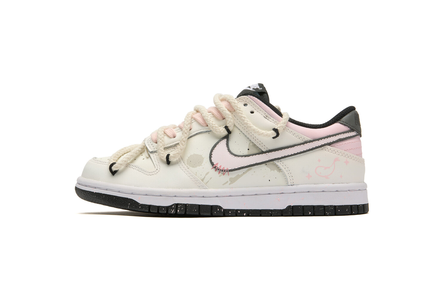 

Кроссовки Nike Dunk Skateboarding Shoes Women's Low-top Beige/Pink, бежевый