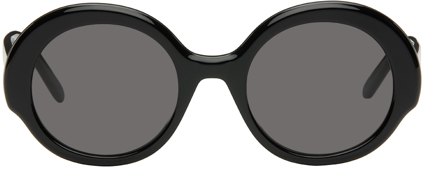

Черные круглые тонкие солнцезащитные очки LOEWE, Shiny black/Smoke