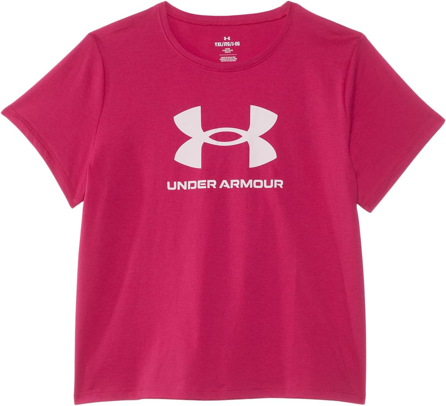 

Футболка Under Armour Kids Big Logo Short Sleeve T-Shirt, цвет Shaded Fuchsia/Prime Pink/Prime Pink