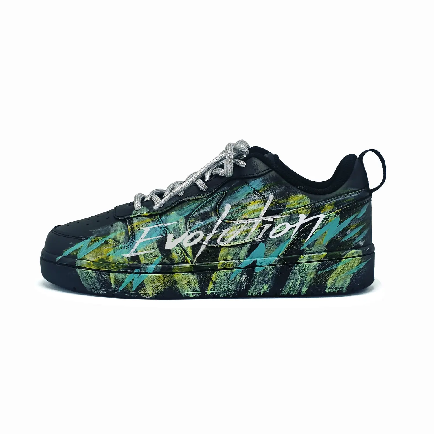 

Детские скейтерские кеды Court Borough Nike, зеленый/желтый
