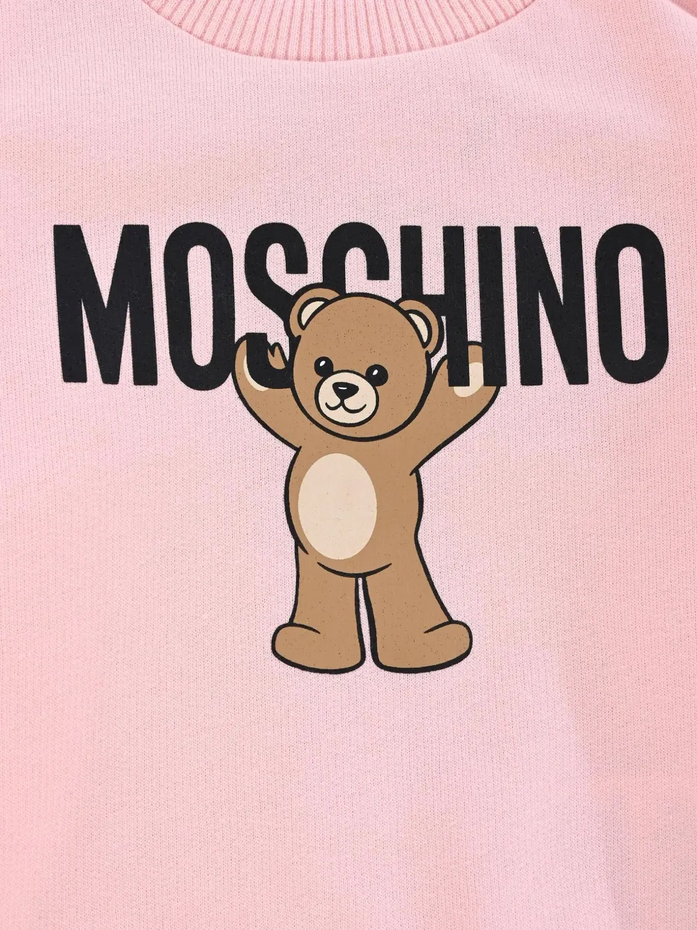 Толстовка с круглым вырезом и принтом Moschino Kids, розовый — фото 3
