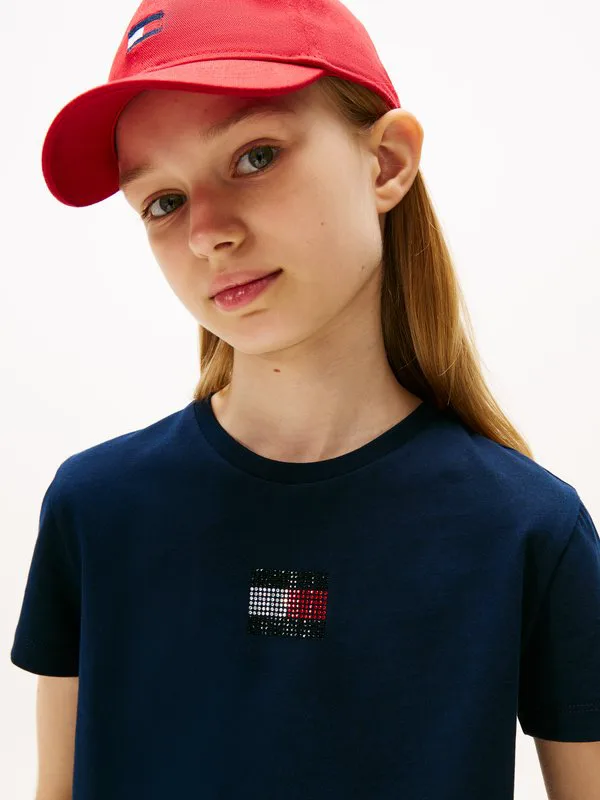 Базовая футболка с флагом рейна Tommy Hilfiger, Dark Night Navy — фото 4