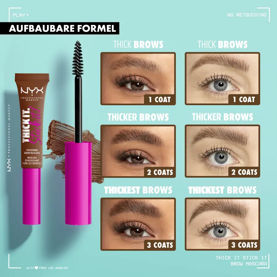 Гель для бровей NYX Professional MakeUp Thick it. Stick it! Brow Mascara 01 Taupe — фото 3