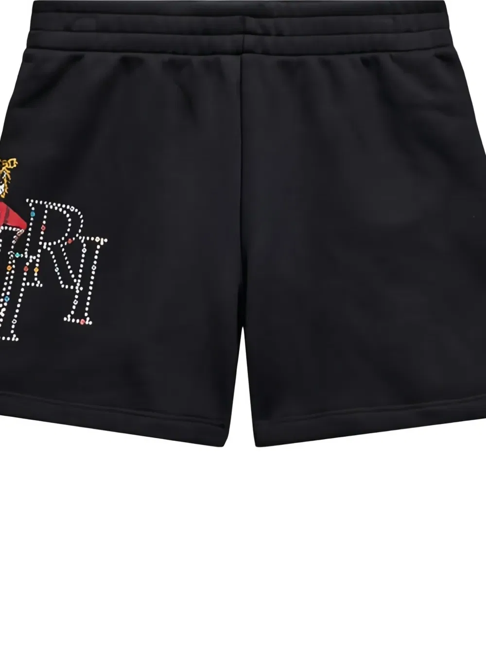 Шорты с логотипом, украшенным стразами Amiri Kids, черный — фото 2