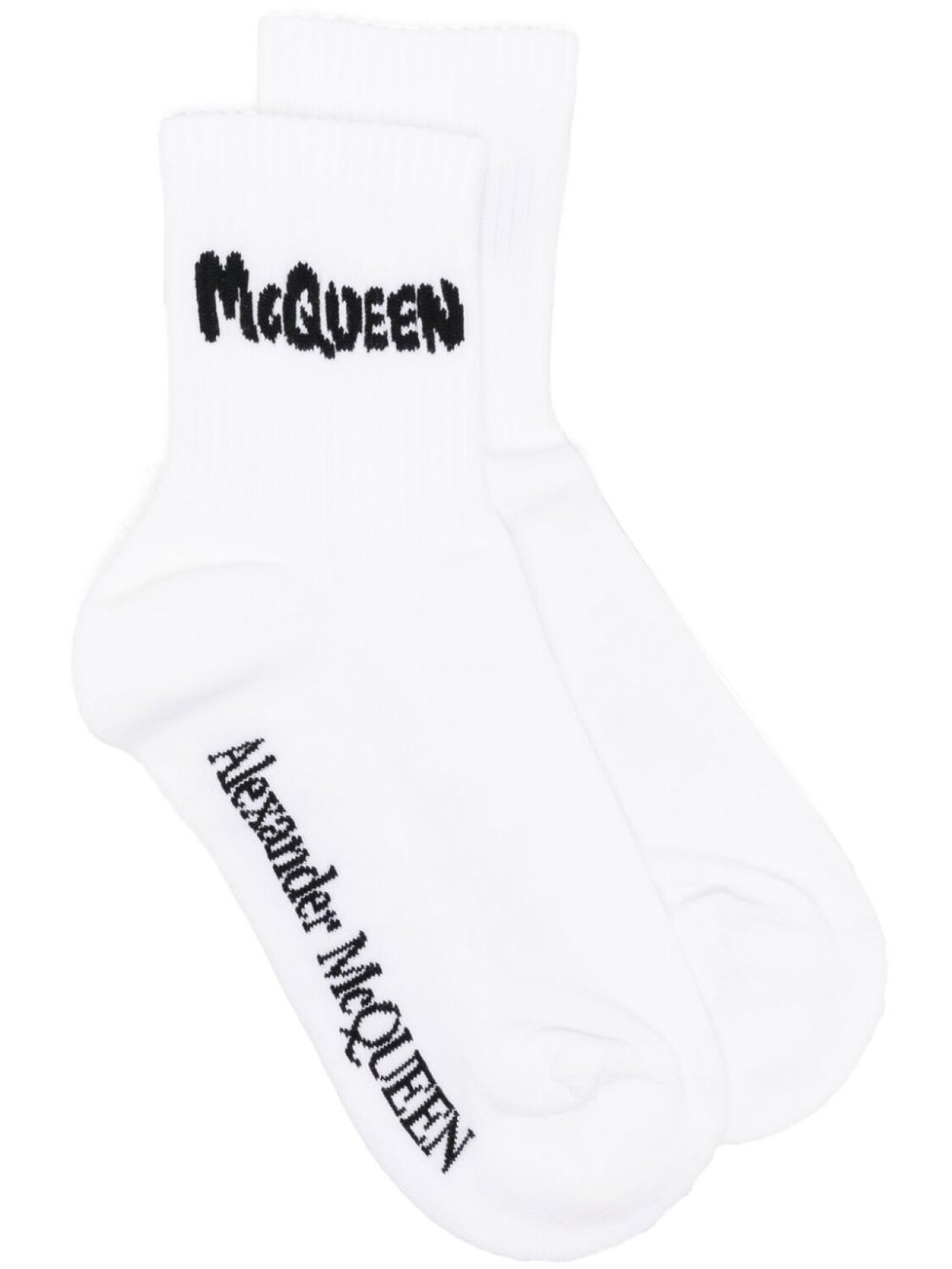

Alexander McQueen носки вязки интарсия с логотипом, белый