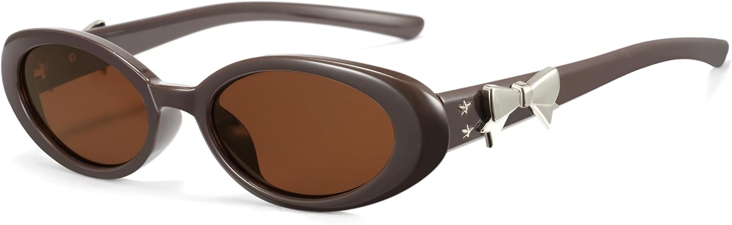 

Солнцезащитные очки Cyxus в стиле Чан Вонён для женщин с бантом, модные солнцезащитные очки с защитой от УФ-излучения для использования на открытом воздухе 1234, Brown