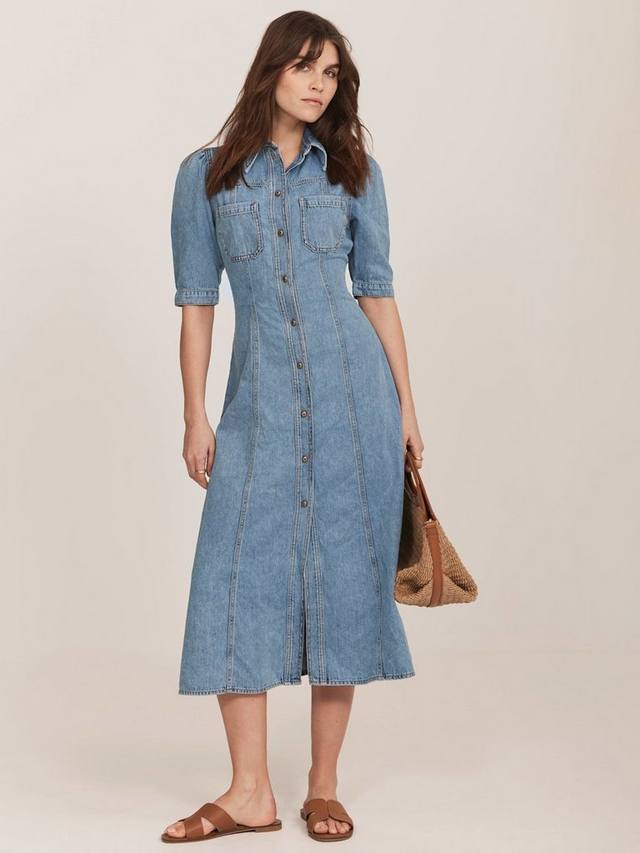 

Джинсовое платье-рубашка миди Mint Velvet, Blue