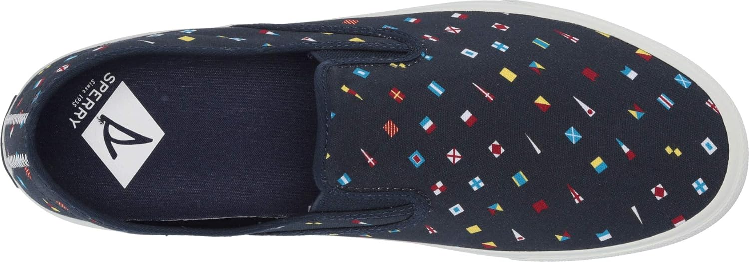 Слипоны Sperry Captain's с принтом морских флагов, темно-синий — фото 2