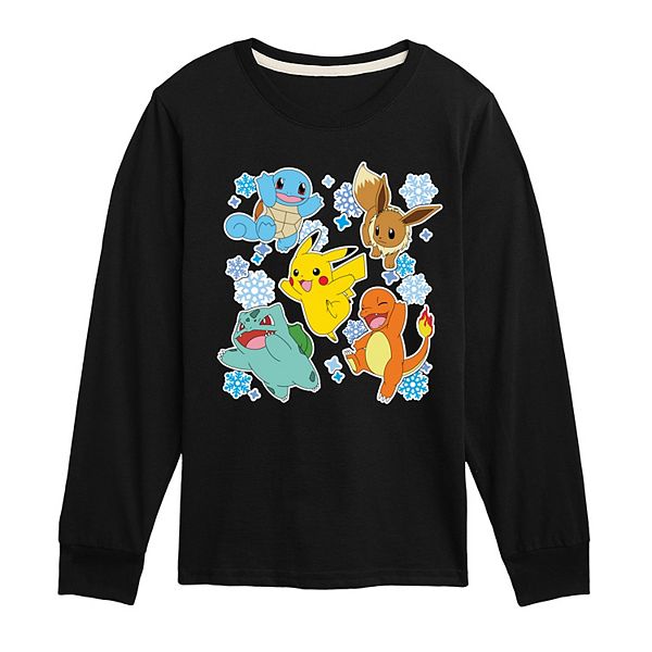 

Детская футболка с длинным рукавом Pokémon зимний принт Licensed Character, Black