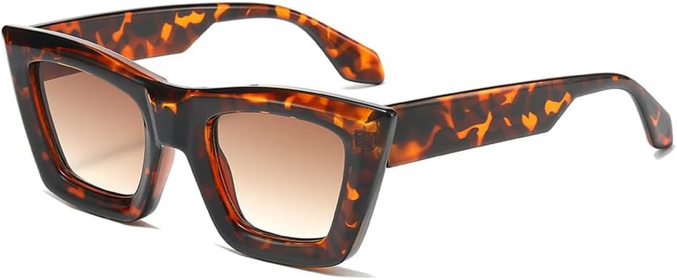 

Солнцезащитные очки «кошачий глаз» с двухцветной подсветкой для женщин и мужчин с градиентной защитой UV400, идеально подходят для путешествий на открытом воздухе и вождения UYPTK, Leopard Tea