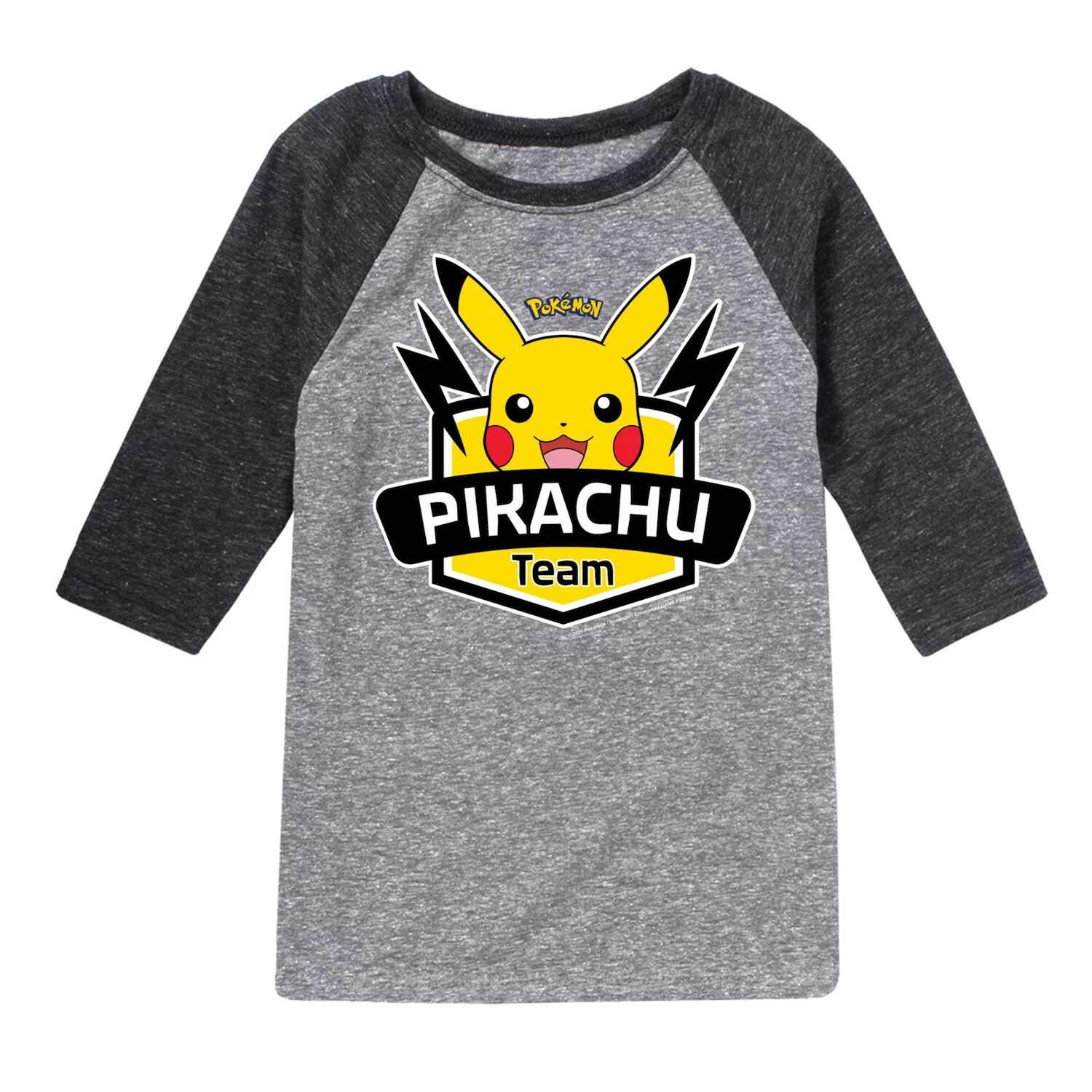 

Футболка реглан с рисунком Pokemon Team Pikachu для мальчиков 8–20 лет Licensed Character
