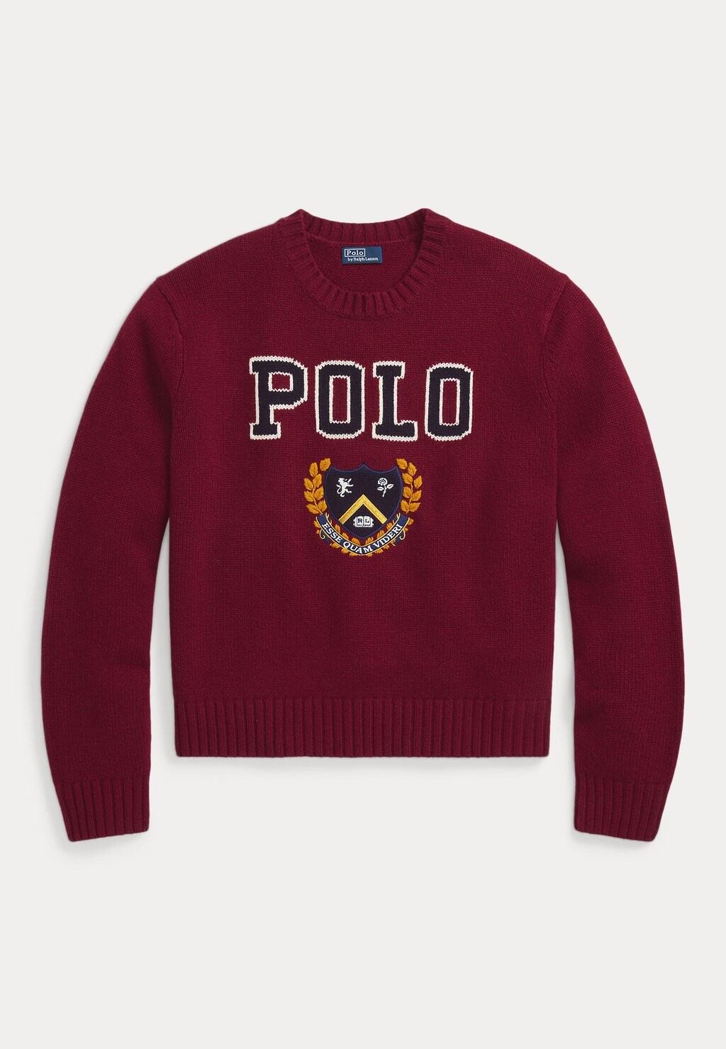 

Вязаный свитер LOGO CREST WOOL CREWNECK SWEATER Ralph Lauren, Бордо