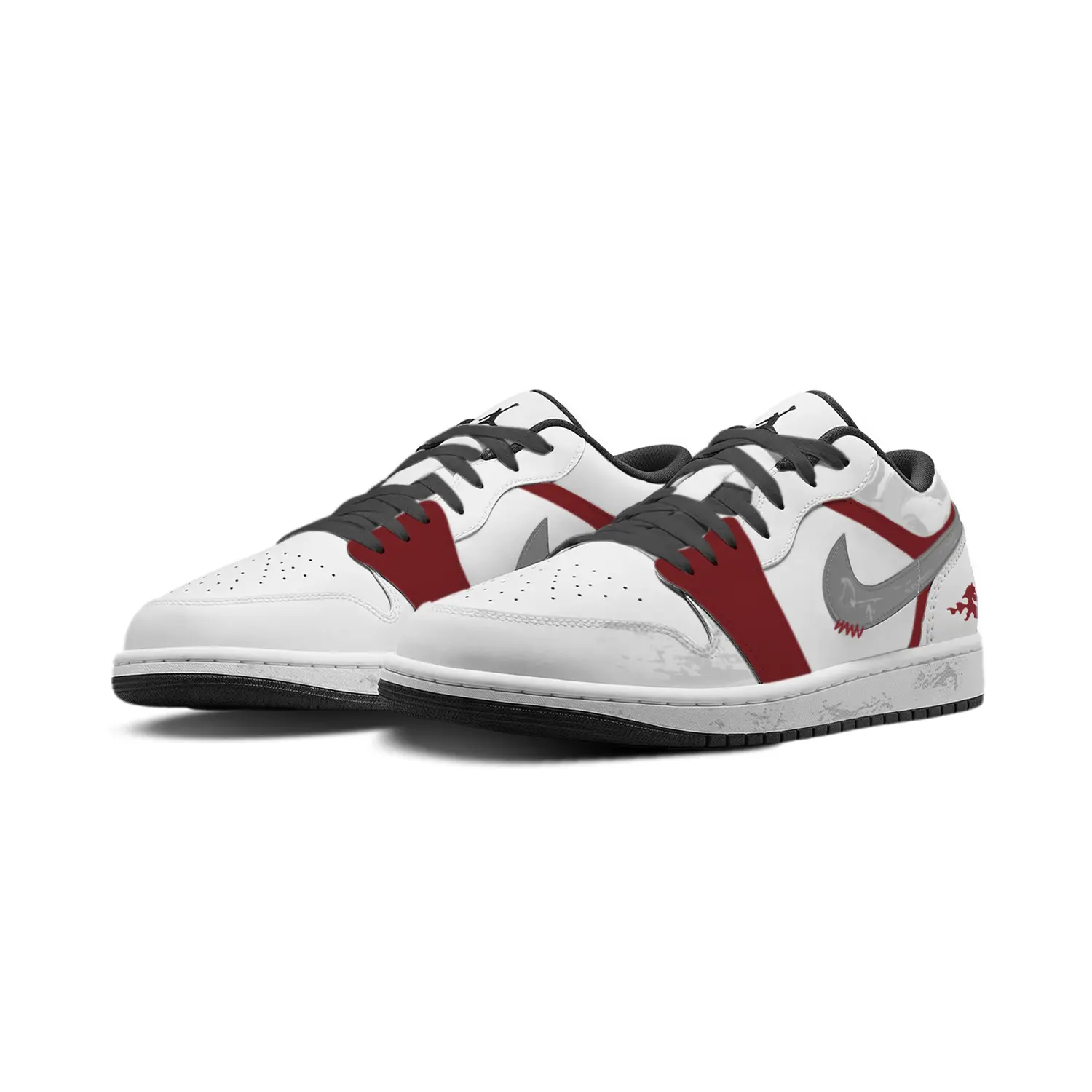 Jordan Air 1 Vintage баскетбольные кроссовки мужские низкие красные/серые — фото 4