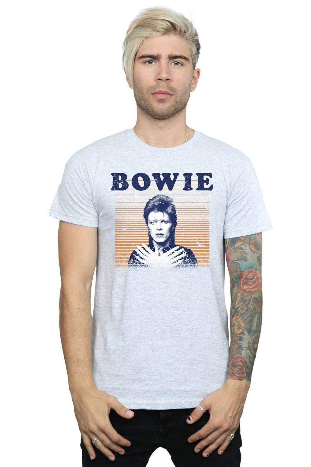 

Футболка в оранжевую полоску David Bowie, серый