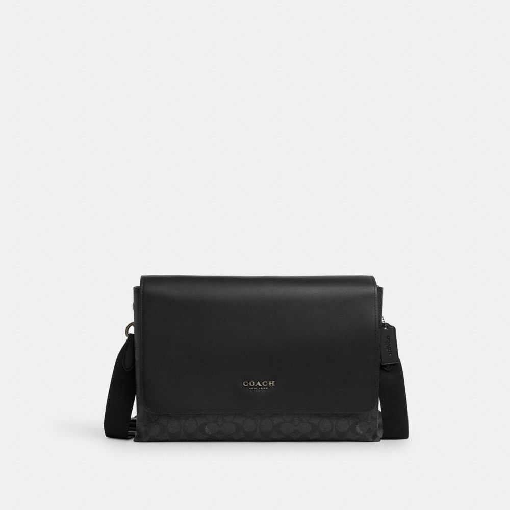 

Сумка-мессенджер Coach Caleb Messenger Bag, серый/угольный/черный