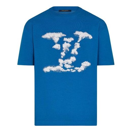 

Футболка lv jacquard with cloud pattern for men blue Louis Vuitton, синий