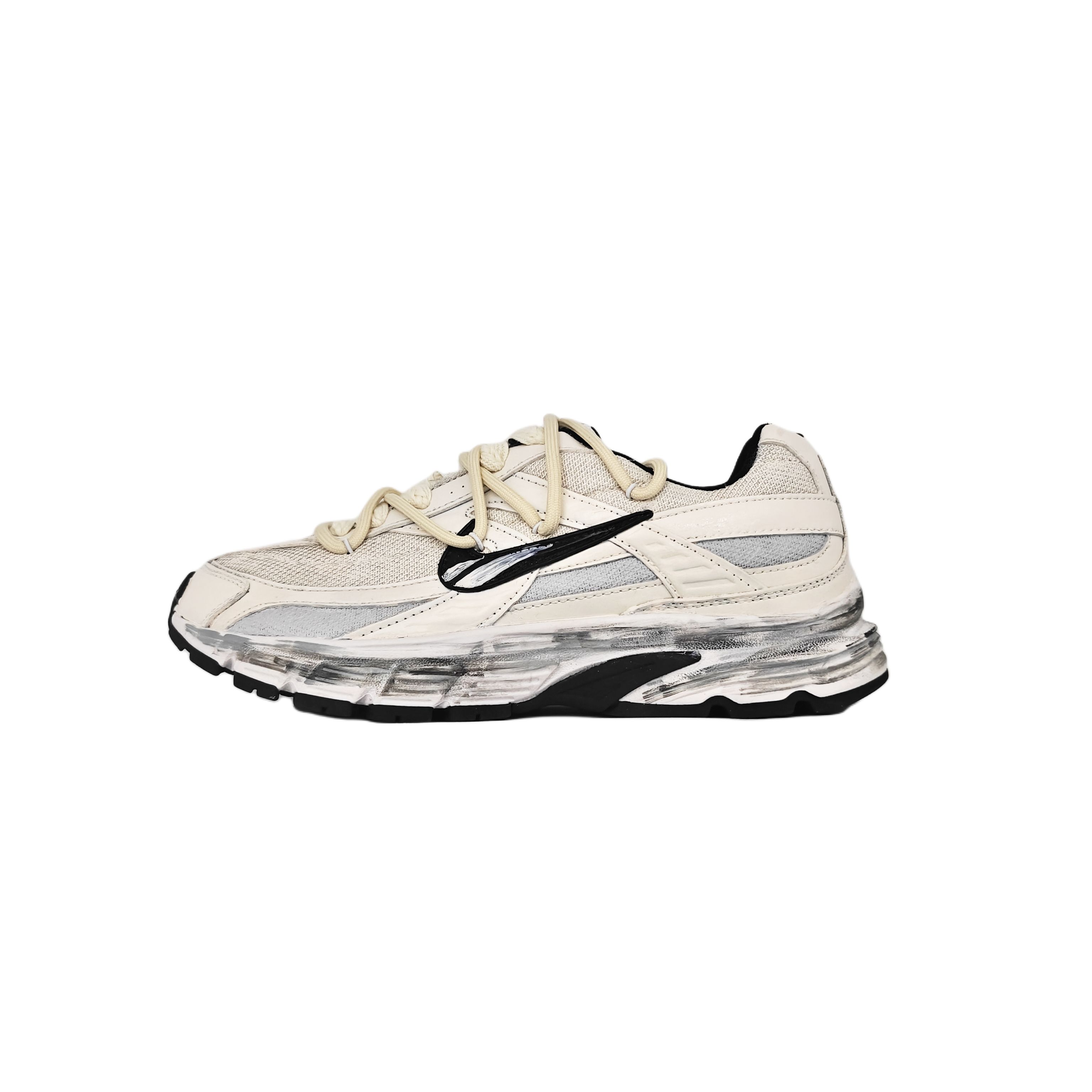 

Nike Кроссовки Initiator Cushioning, износостойкие, низкие, повседневные, для города, для бега, унисекс, бежево-серый