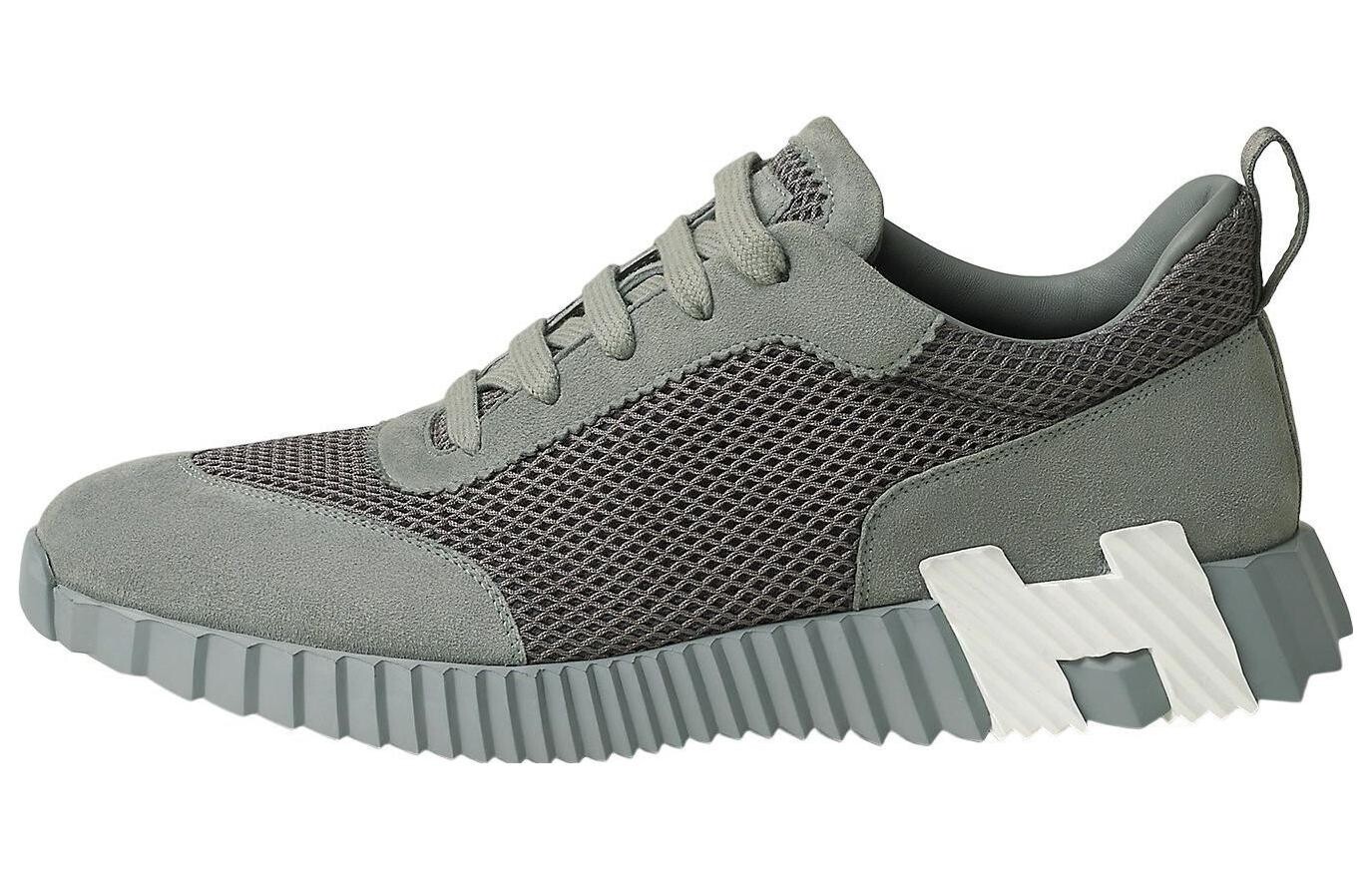 HERMES Bouncing Lifestyle Shoes Men Low-top Gray