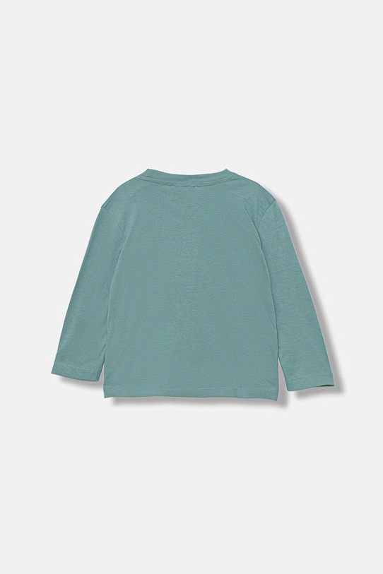 Детская хлопковая кофта с длинным рукавом United Colors Of Benetton, бирюзовый — фото 2