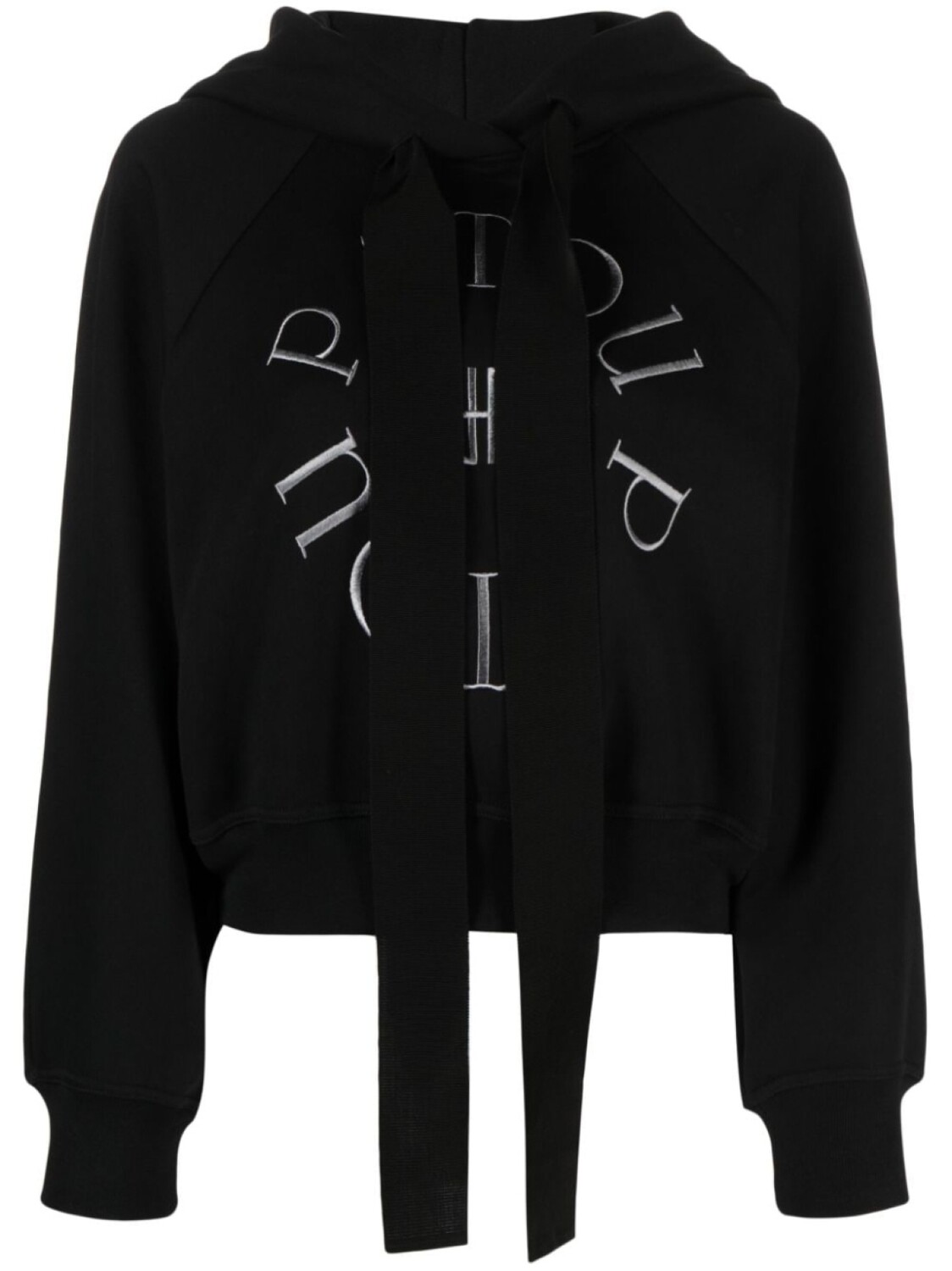 

Patou logo-embroidered cotton hoodie, черный