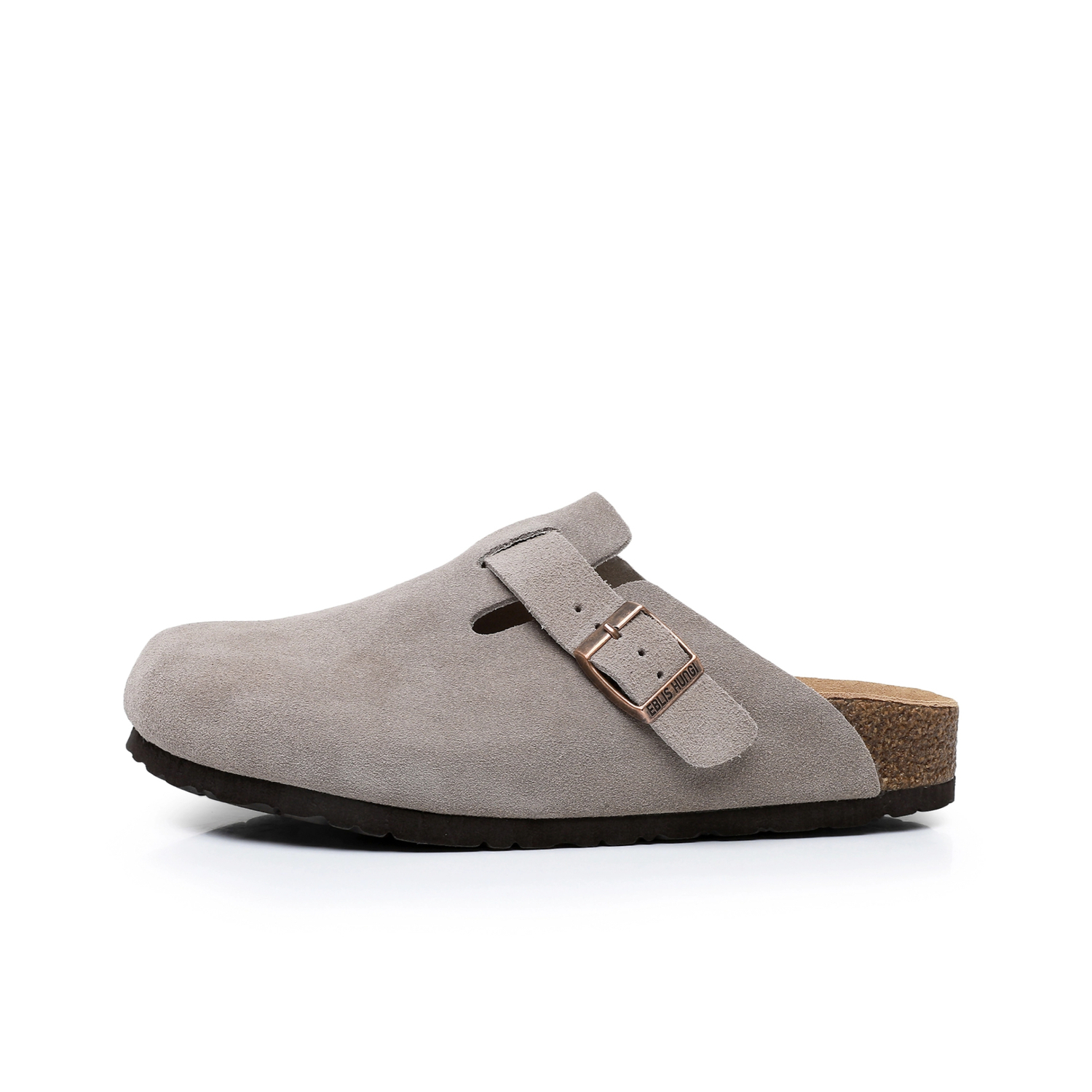 

EBLIS HUNGI Серые унисекс тапочки с пробковой подошвой, противоскользящие, износостойкие, с закрытым носком, цвет Gray