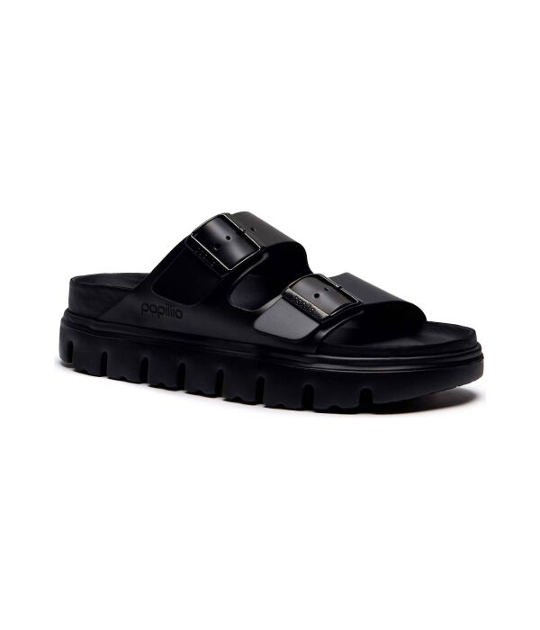 Кожаные тапочки Arizona Pap Chunky Birkenstock, черный