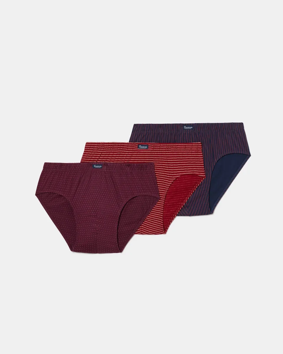 

Набор из трех мужских полубоксеров с принтами из линии Essentials Abanderado, красный/темно-синий