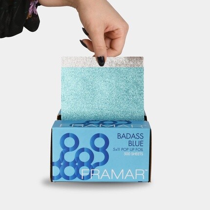 Framar Голубая фольга для волос Pop Up Алюминиевая фольга Листы для мелирования 500 Листов — фото 2