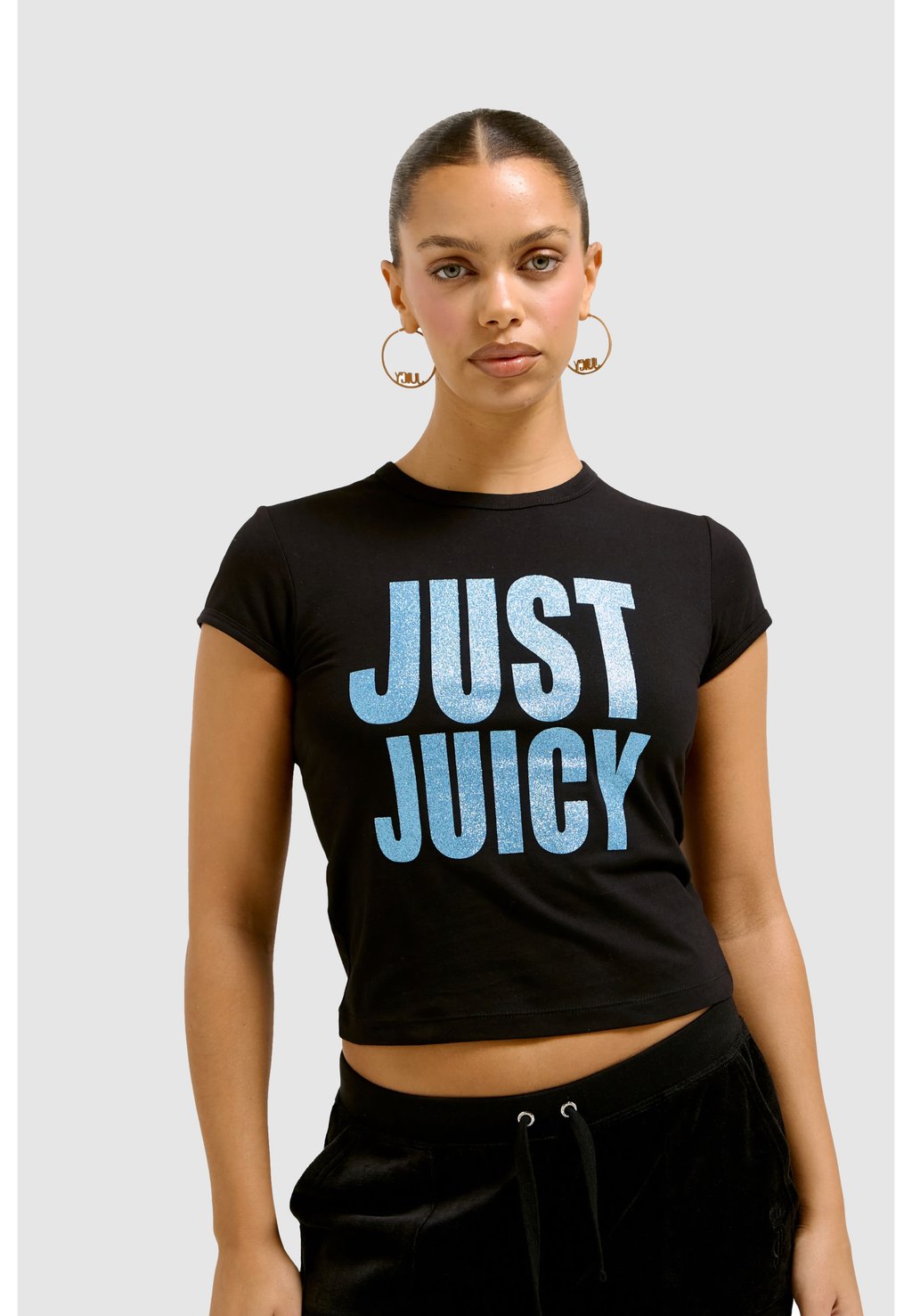 

Футболка с принтом JUST JUICY CAP SLEEVE BABY Juicy Couture, черный