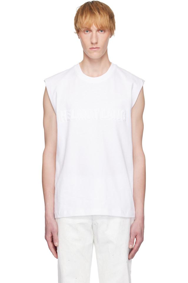 

Футболка-майка с тисненым логотипом Helmut Lang, белый