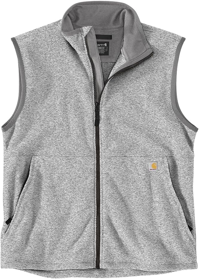 

Carhartt мужская полная молния свободный крой флисовая жилетка, Heather Grey
