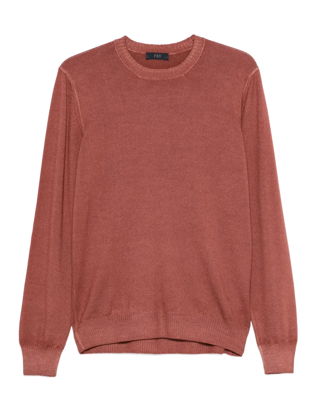 

Свитер с круглым вырезом Fay, коричневый