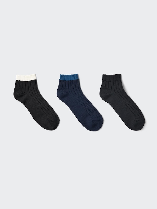 

Короткие носки в рубчик с полосами (3 пары) Uniqlo, 09 black