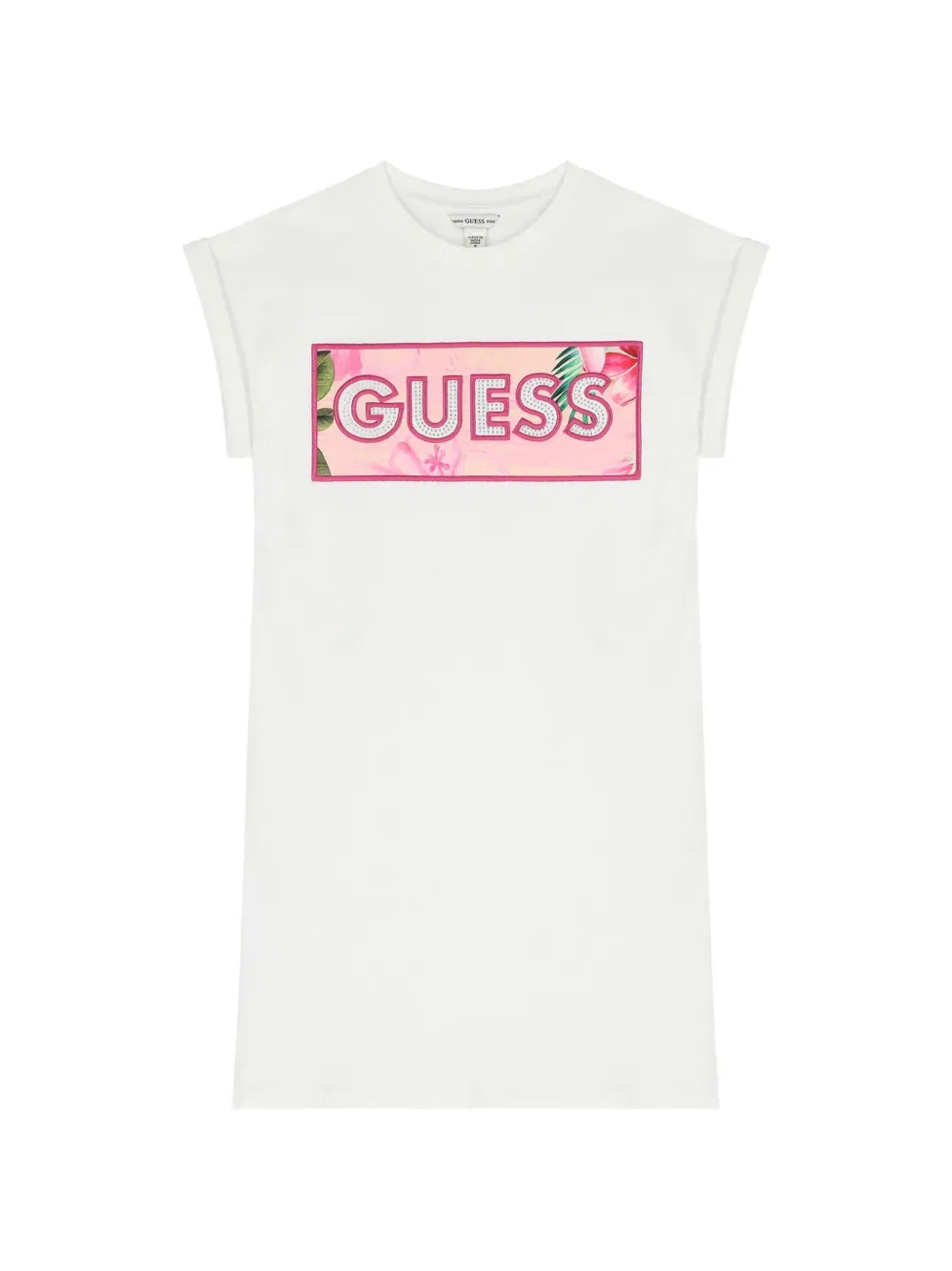 Платье-Футболка с нашивкой логотипа Guess Kids, белый