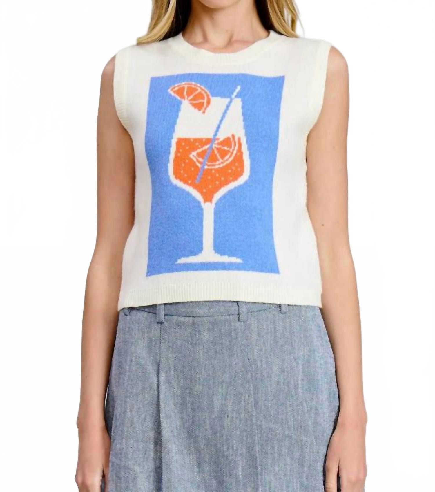 

Mint Летний жилет-свитер Summer Spritz кремового цвета