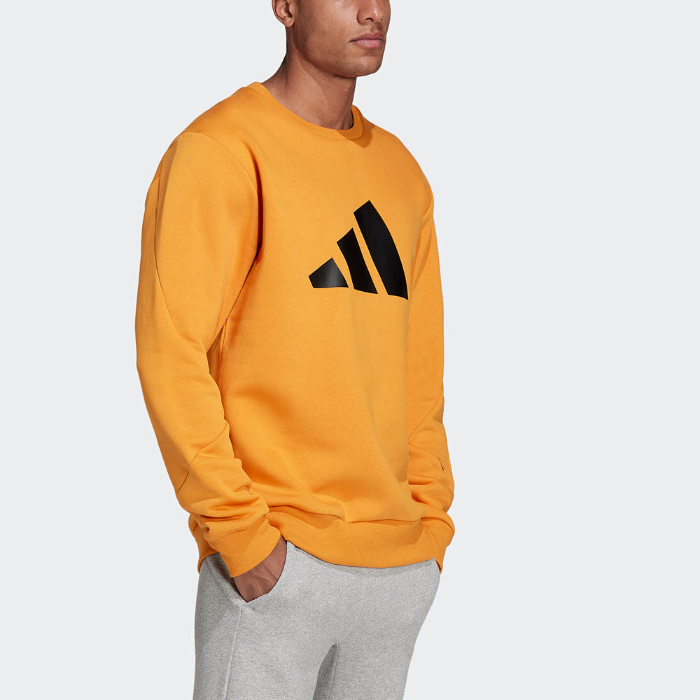 Худи Men's adidas Fi Wtr Crew Large Logo Printing Sports Round Neck Pullover Orange H46508 — фото 4
