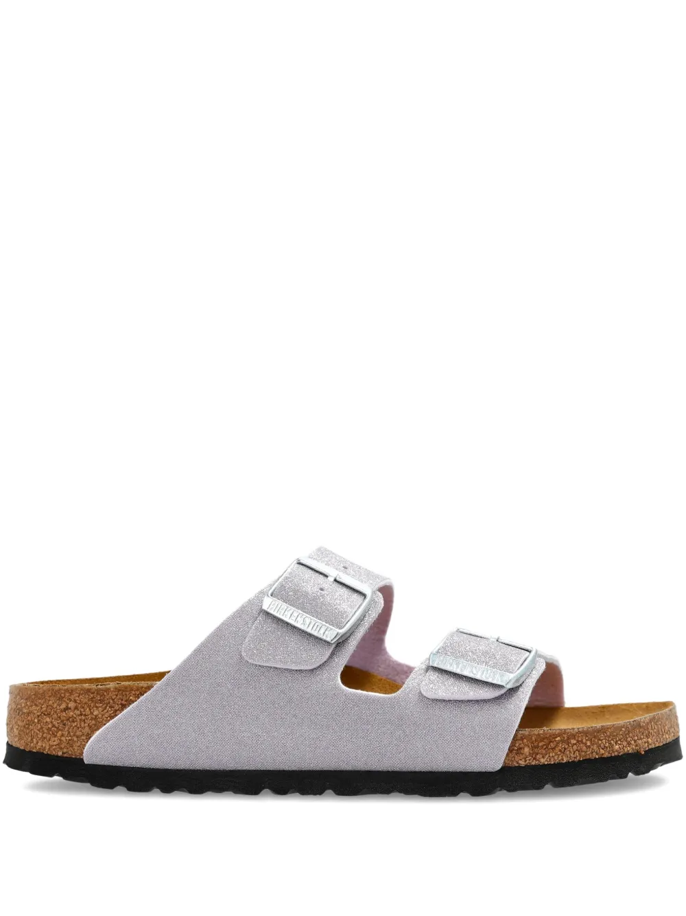 Сандалии Arizona с двумя пряжками на плоской подошве BIRKENSTOCK, фиолетовый