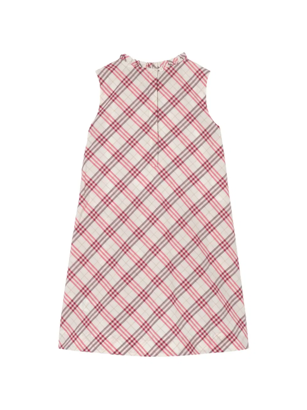 Хлопковое платье в клетку Burberry Kids, нейтральный — фото 2