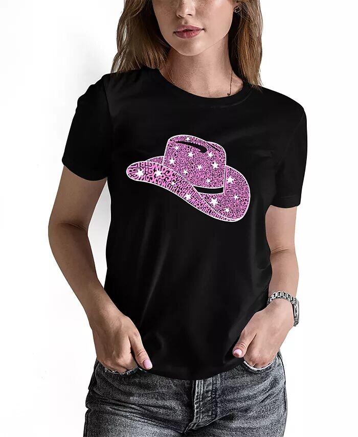 

Женская футболка с надписью «Cowgirl Hat» La Pop Art, розовый