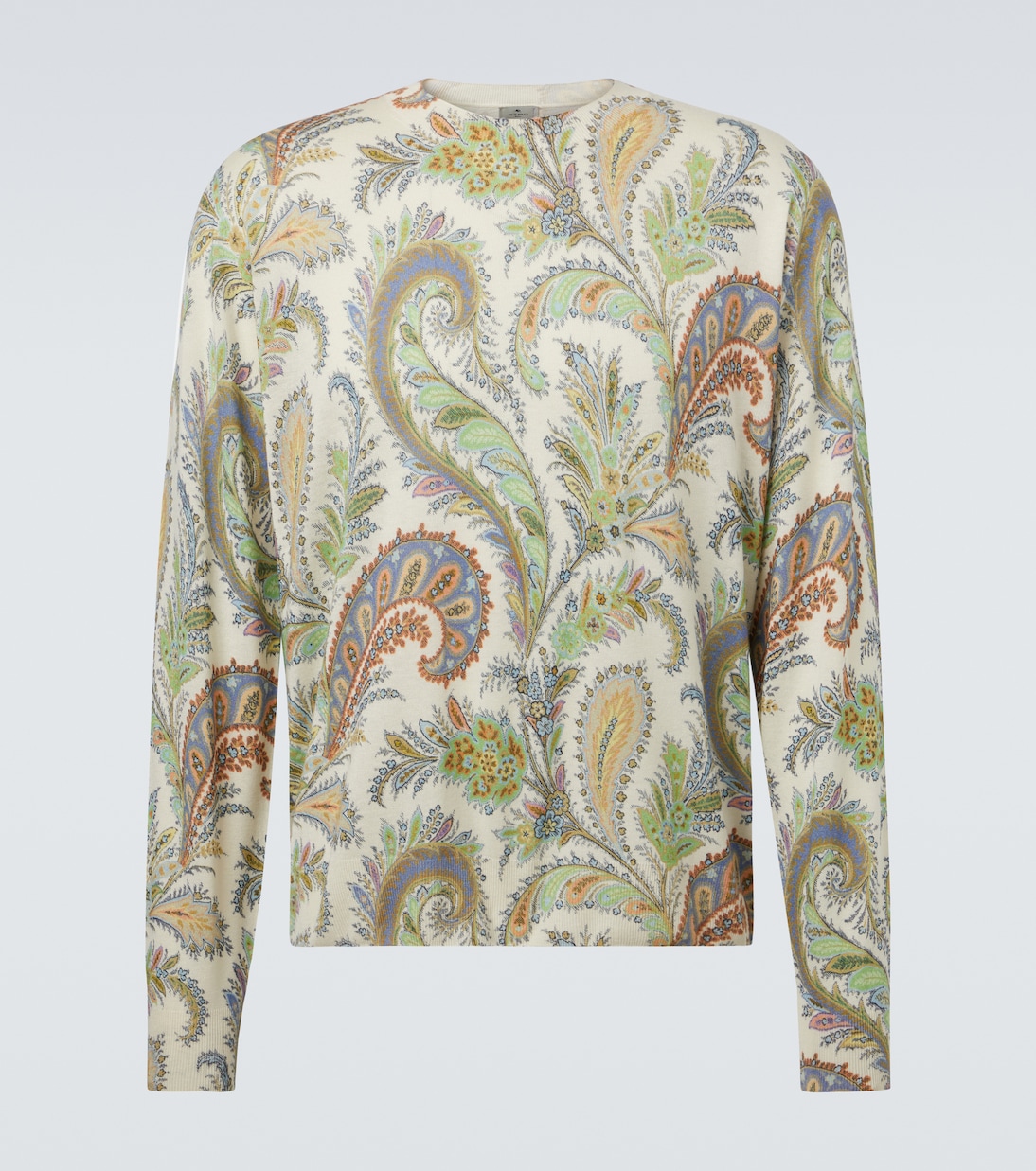 

Шелковый и кашемировый свитер с узором пейсли Etro, Print On White Base