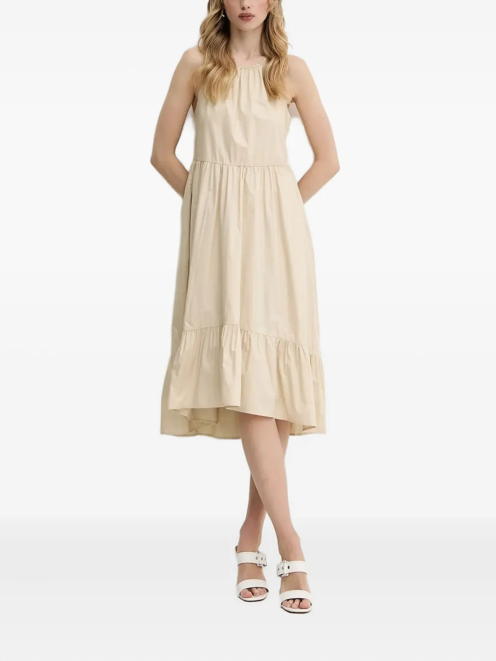 

Ярусное платье мини с вырезом халтер Armani Exchange, нейтральный