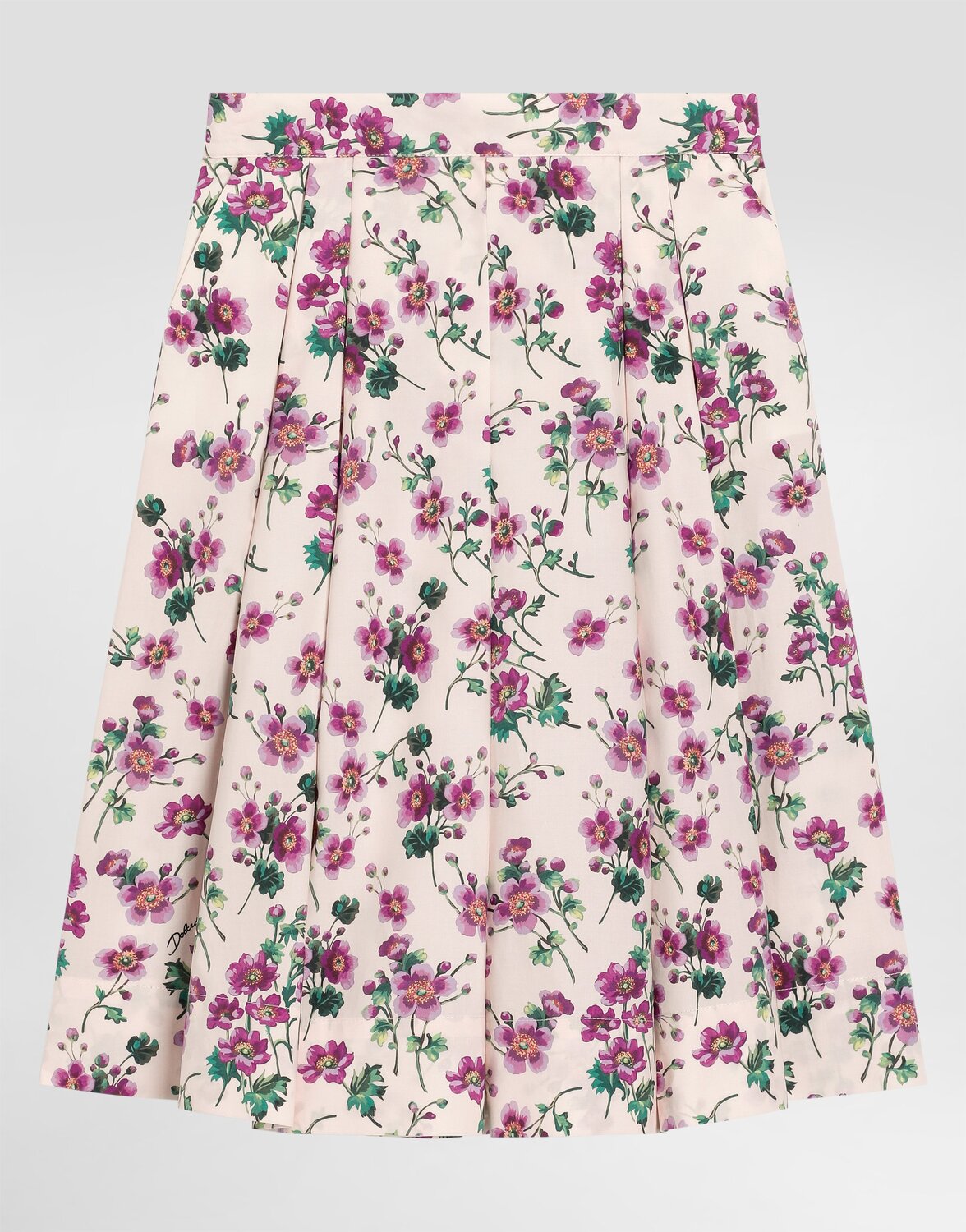 

Поплиновая юбка с принтом "фиалки" Dolce&Gabbana, мультиколор
