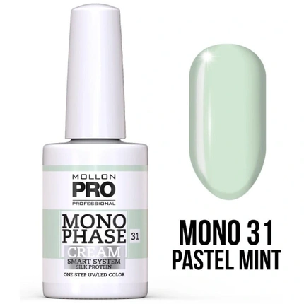 

Лак для ногтей Mol Monophase 31 - Pastel Mint Uv/Led 10 мл Mollon Pro
