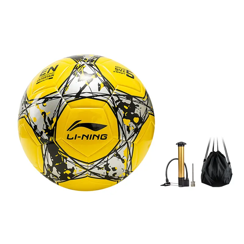 

LINING Размер 5 футбольный мяч TPU бесшовный термосварной унисекс ярко-желтый