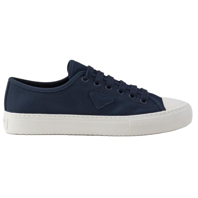Hemp Low Top Skateboard Shoes Men's Marine Blue PRADA — фото 2