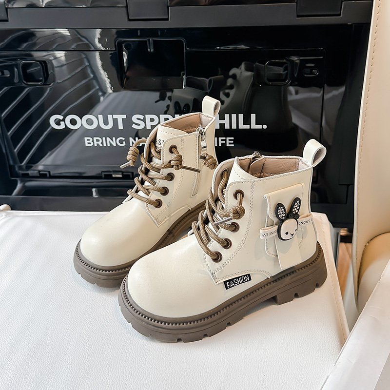 Термоусадочные детские кожаные ботинки Slip Resistant KINDDOG, черный (32307-clearly) — фото 4