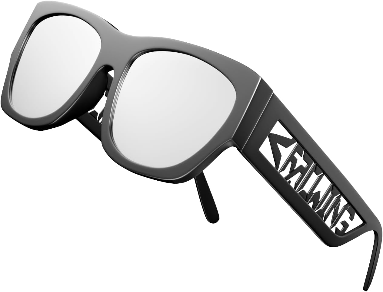 

Поляризованные солнцезащитные очки ROCKNIGHT HD для вождения с защитой от УФ-излучения UV400, антибликовым покрытием, легкими, модными дужками и плоскими линзами, Black Frame/Silver Lens