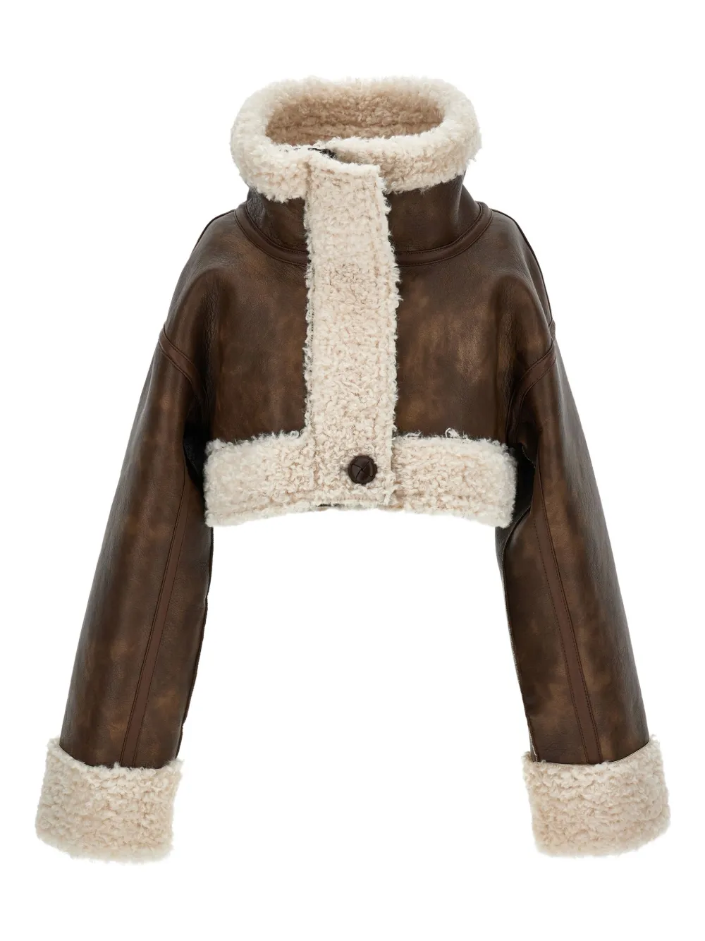 

Пальто с отделкой из овчины Philosophy Di Lorenzo Serafini Kids, коричневый