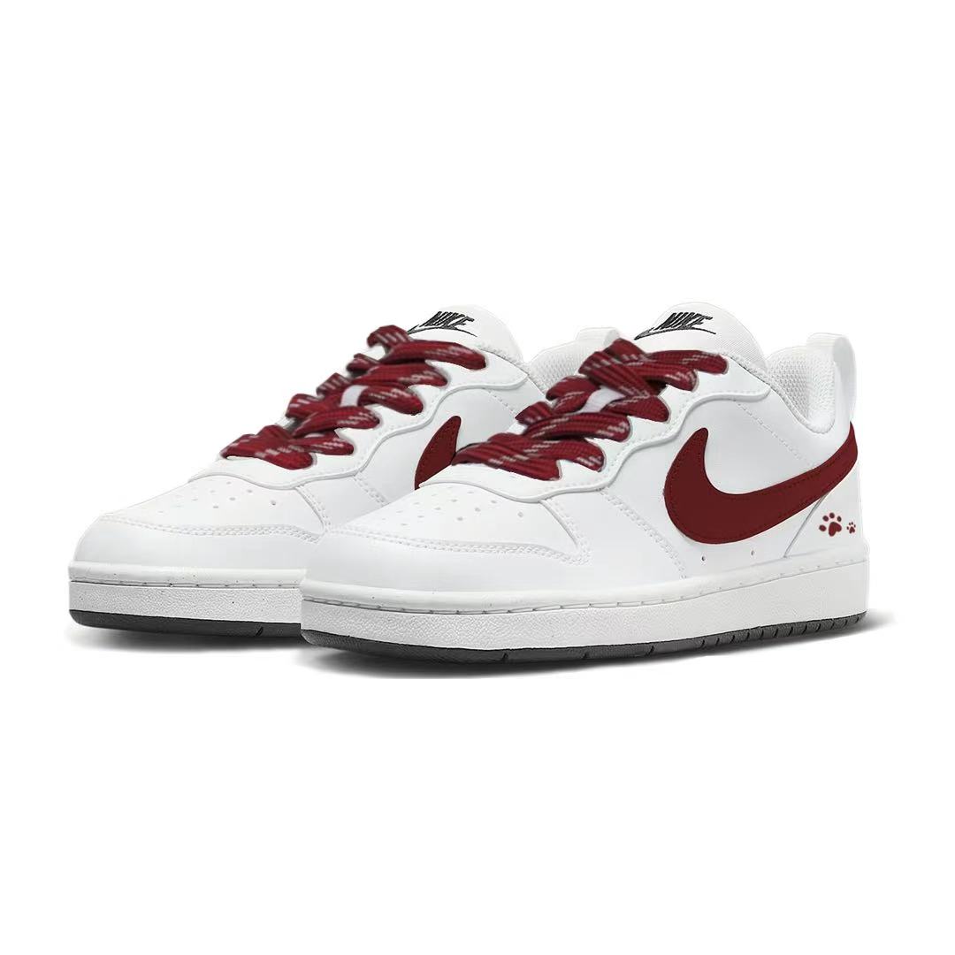 Court Borough Burgundy Kitten Low top скейтборд обувь детские Nike, белый — фото 4